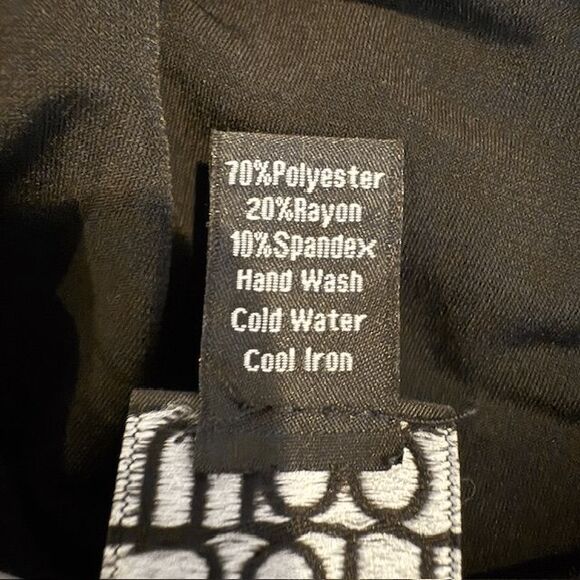 Clara Sun Woo Black Pull On Poly Rayon Spandex Dress Pants Notched Hem Size XS - Picture 6 of 10